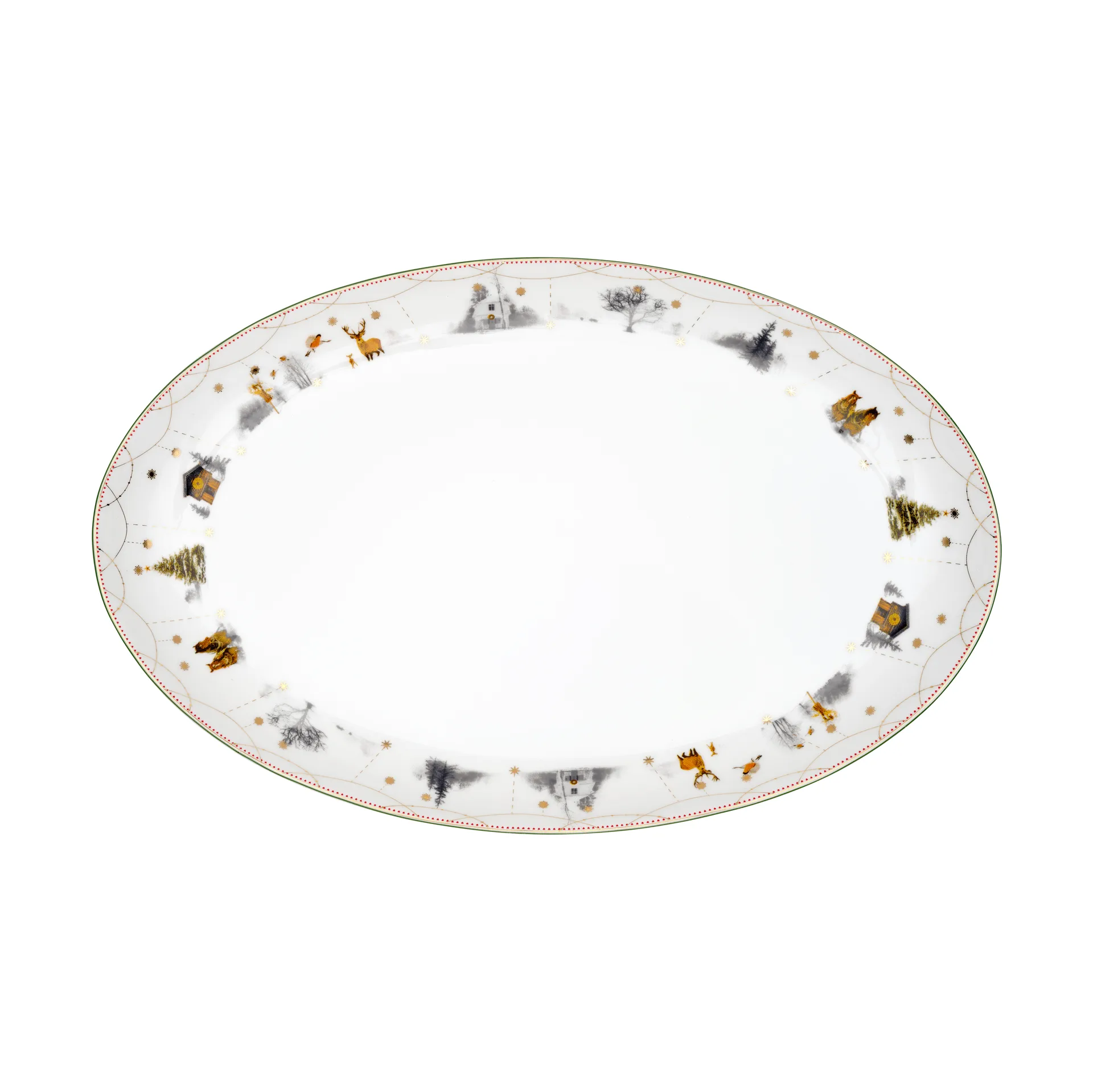 Julemorgen Story ovale Servierplatte, 39 cm Wik & Walsøe