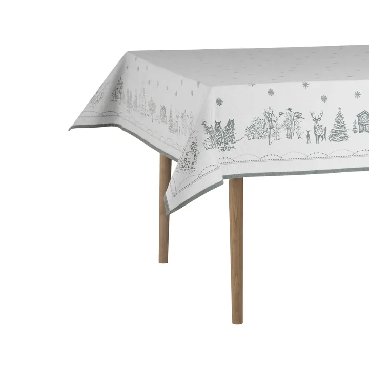 Julemorgen Tischdecke - Weiß-grün, 140x240 cm - Wik & Walsøe
