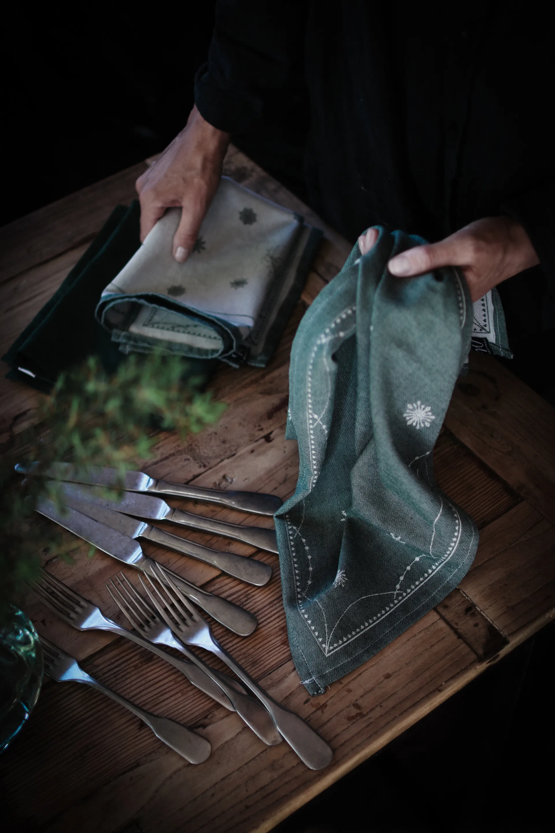 Weihnachtsmorgen Geschirrhandtuch 50x70 cm, Grün Wik & Walsøe