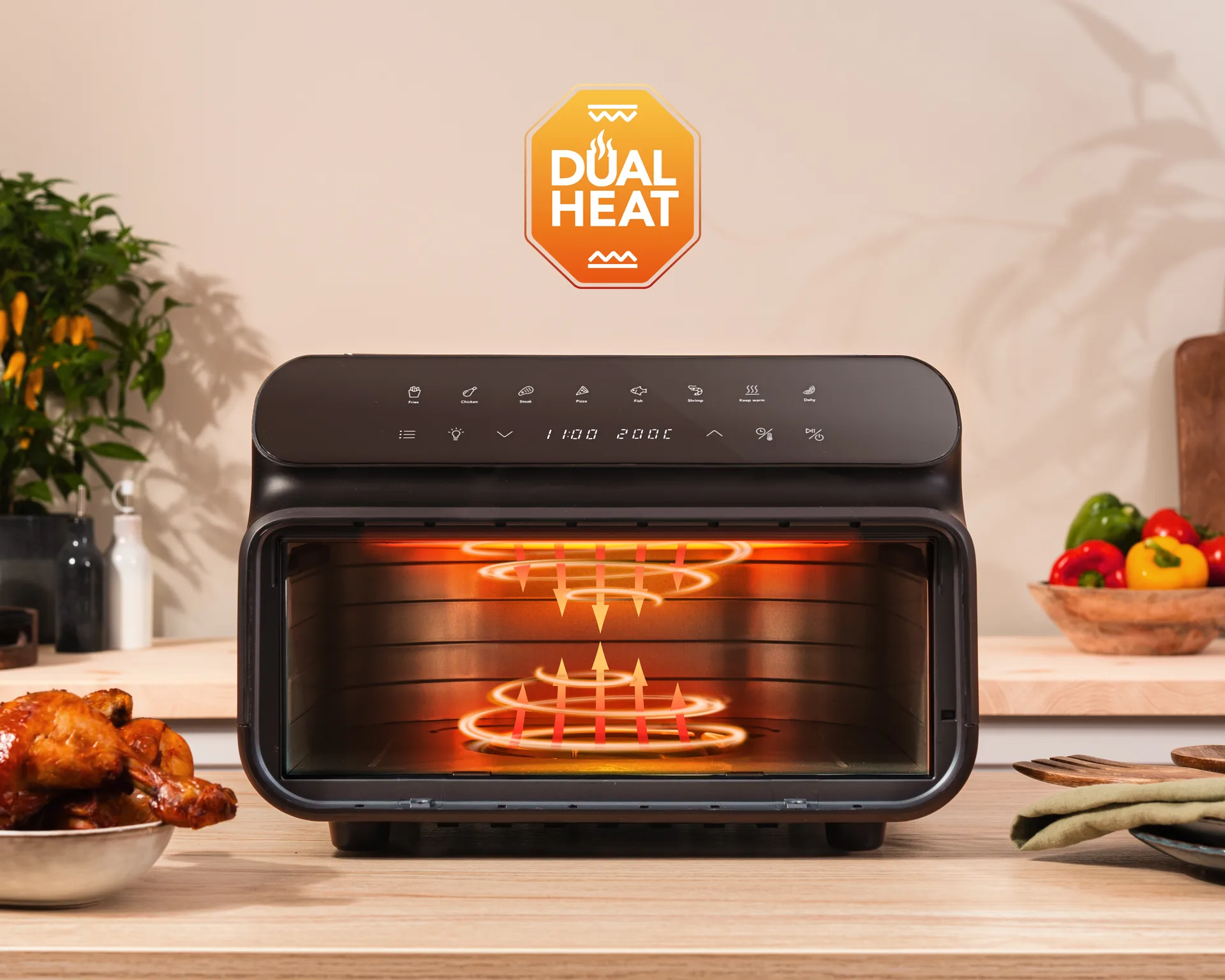 AFG-10 Dualfry Grill Airfryer 10 L, Schwarz Wilfa