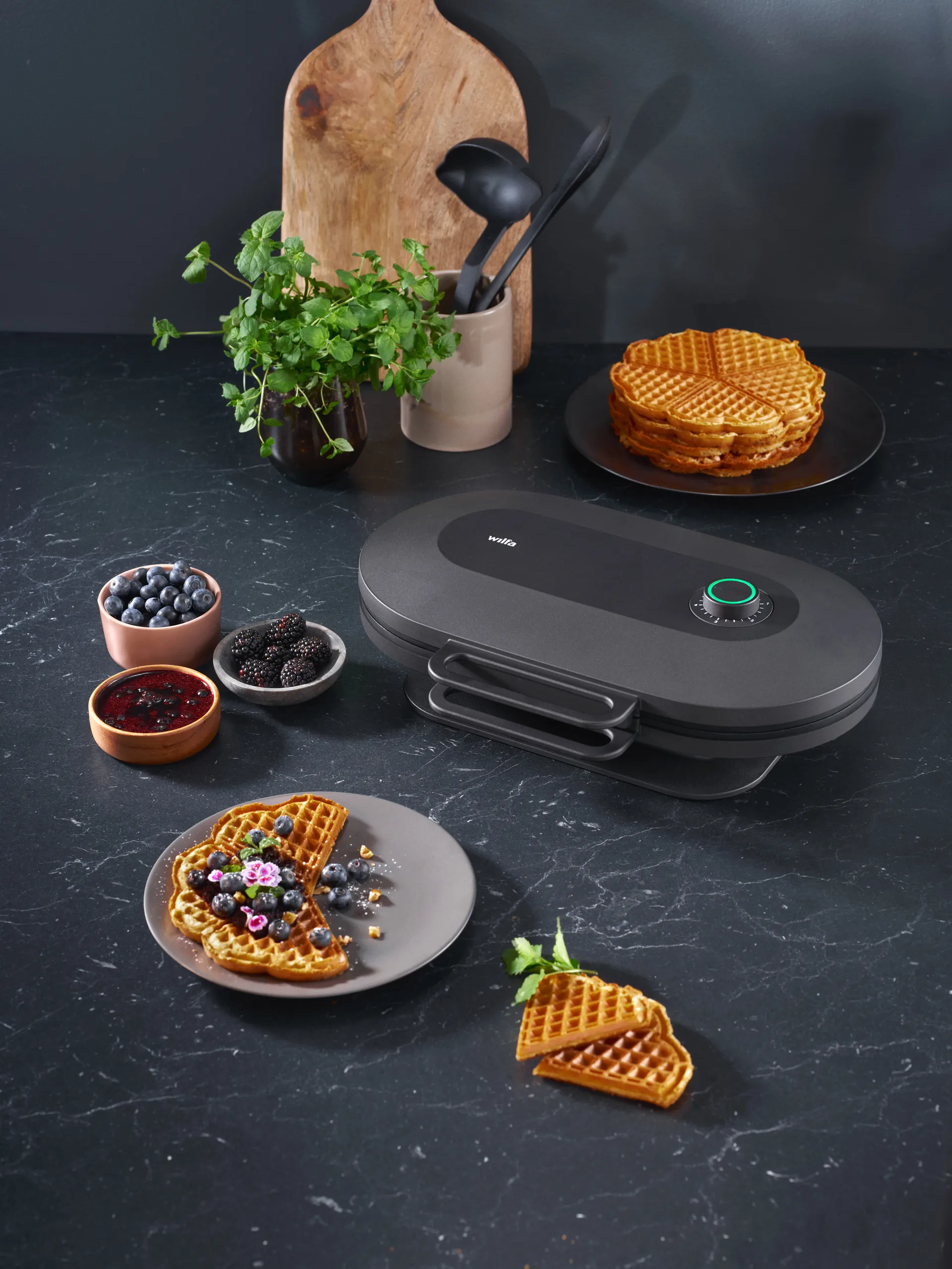 Joy WM5DB-200 Waffeleisen doppelt, Schwarz Wilfa