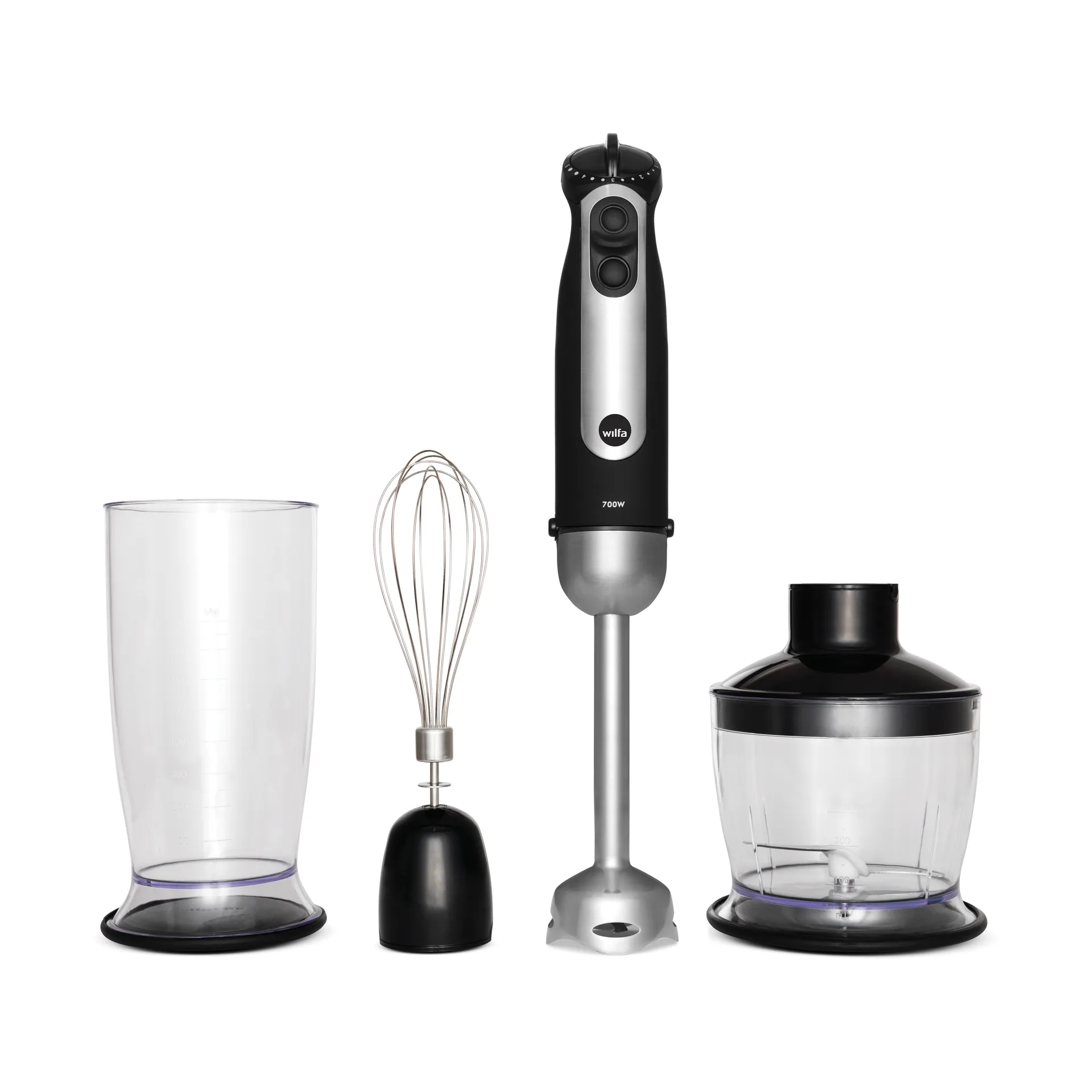 SM-1FP Essential Mix & Chop Stabmixer-Set, Silber Wilfa