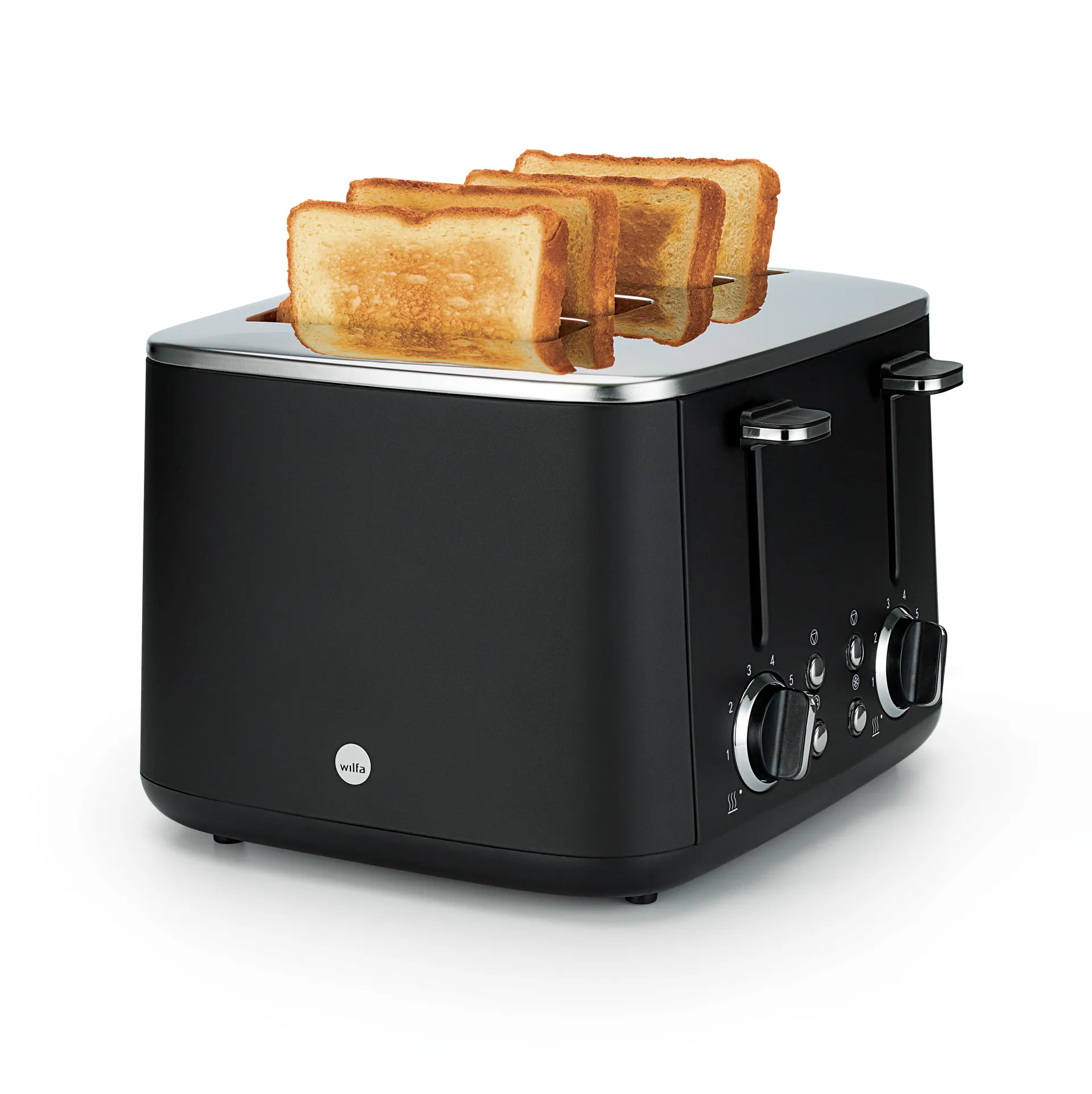 TO4B-1600 Familien-Toaster 4 Scheiben, Schwarz Wilfa
