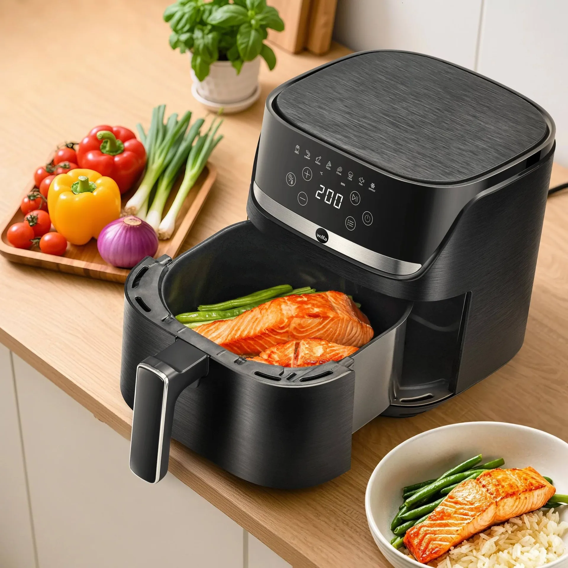 Wilfa AF4B-40P Crispier Heißluftfritteuse, Schwarz, 4 l Wilfa