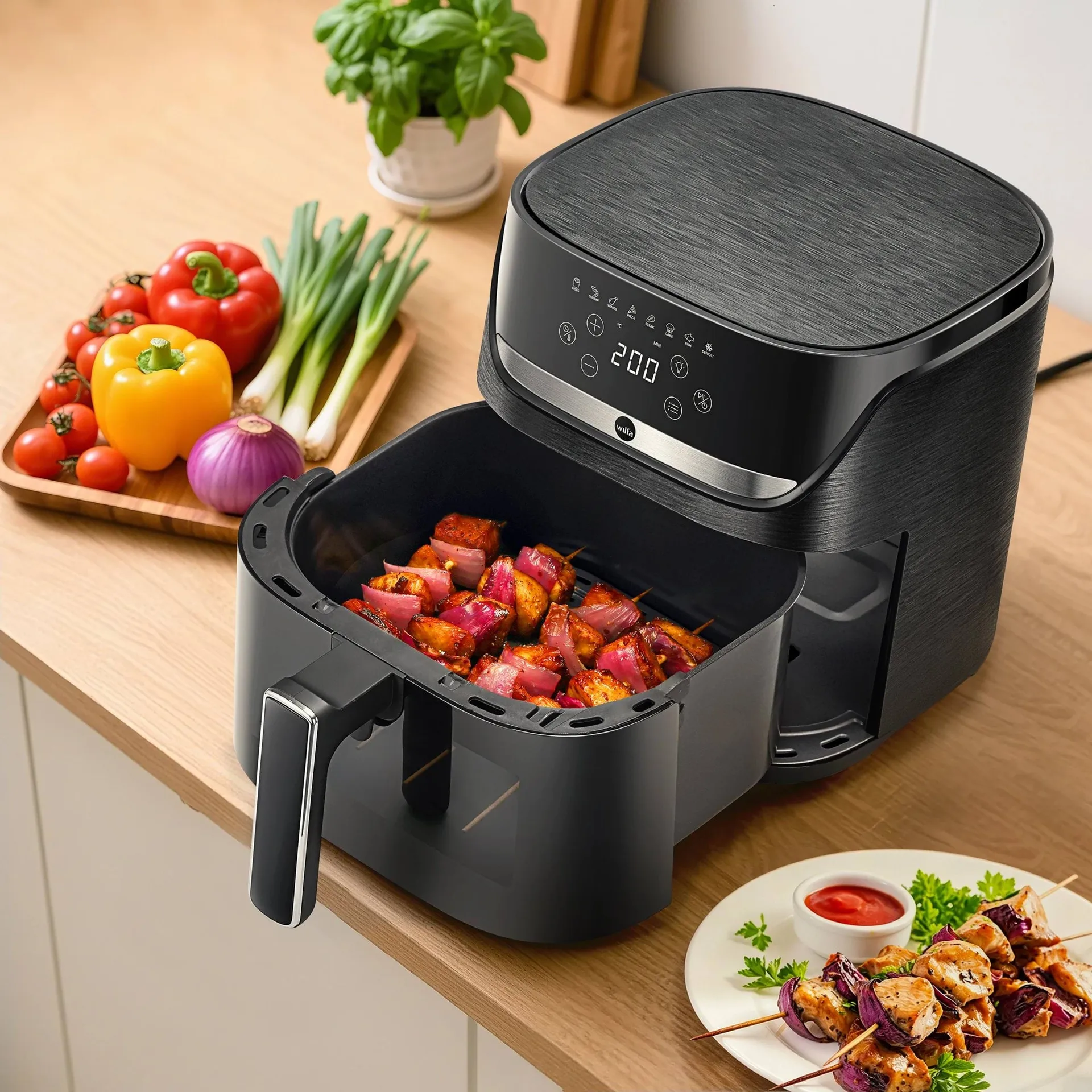 Wilfa AF5B-60P Crispier Heißluftfritteuse, Schwarz, 6 l Wilfa
