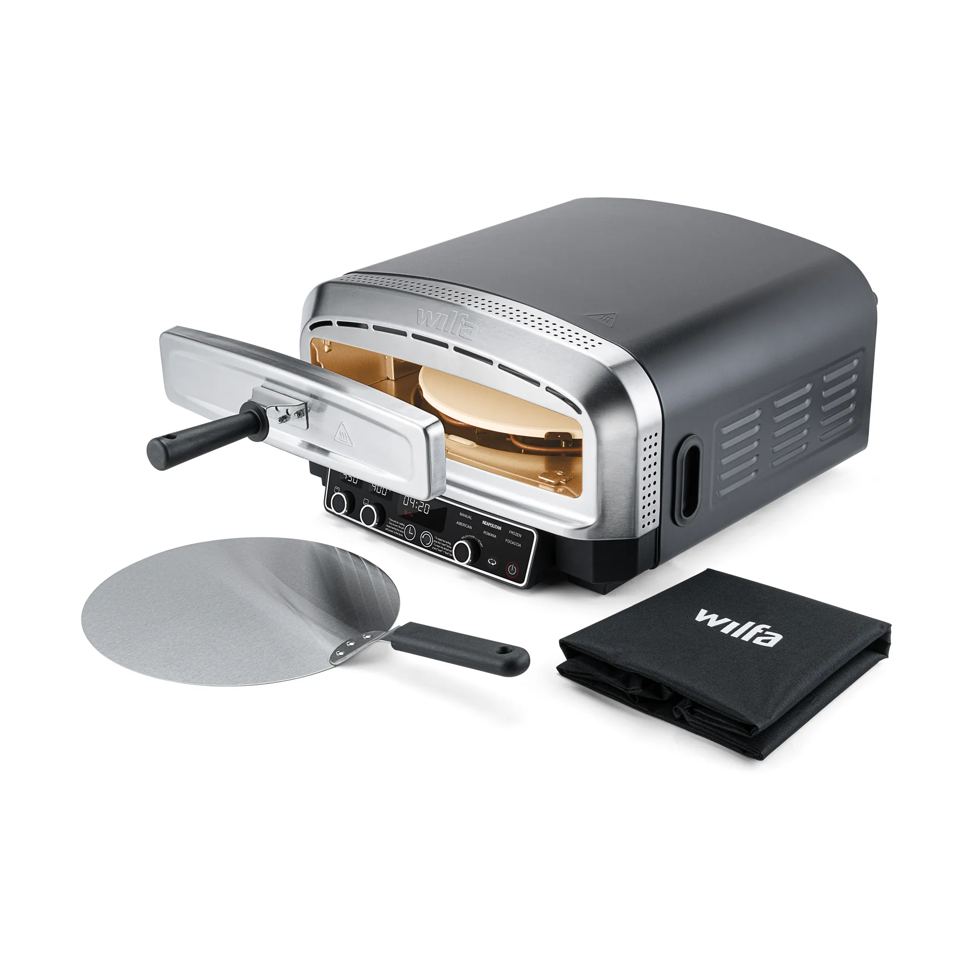 Wilfa crust elektrische Pizzaofen PO2B-E2200, Grau Wilfa