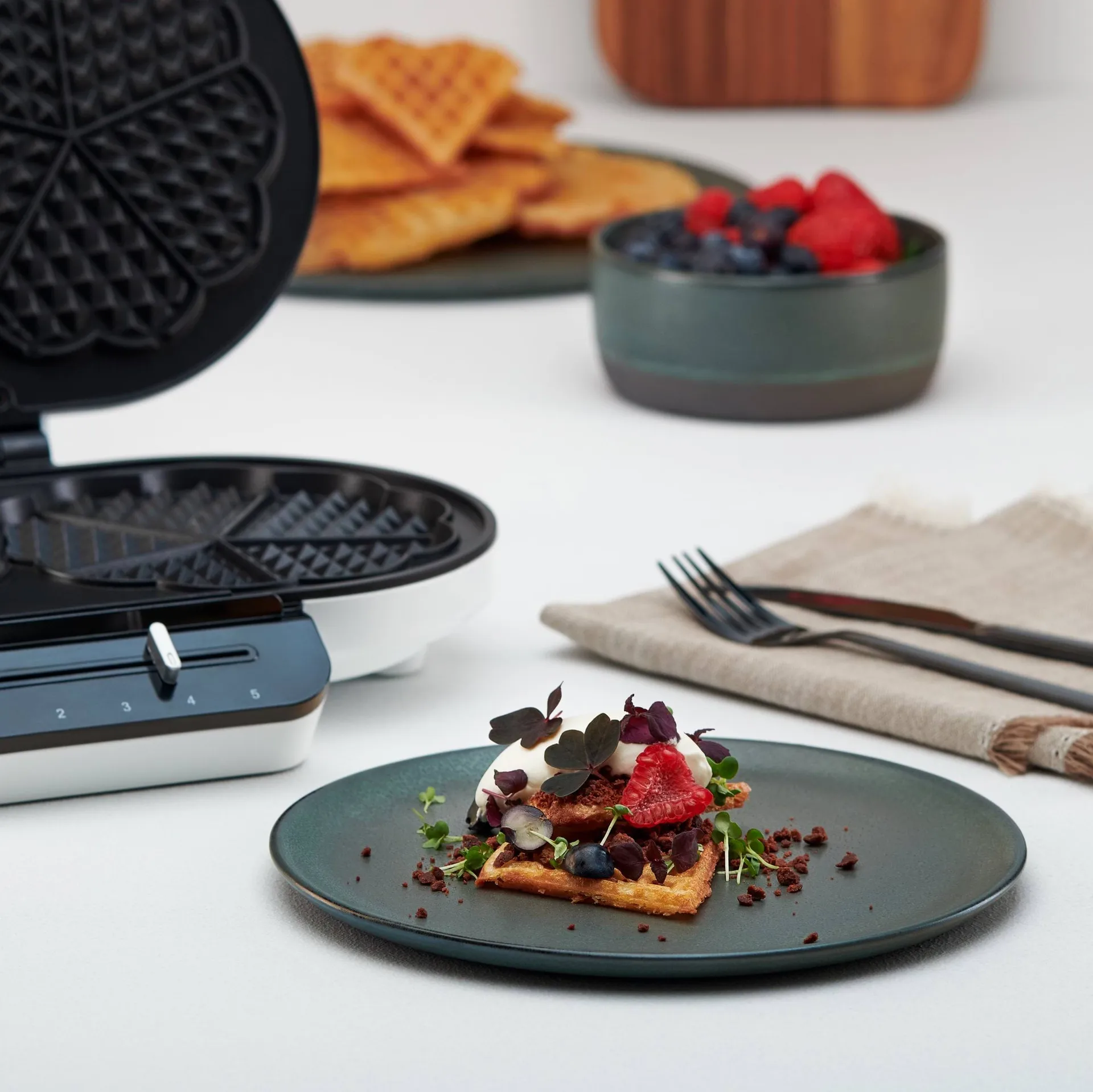 Wilfa WDWA-516WP Tradition Double Waffeleisen, Weiß Wilfa