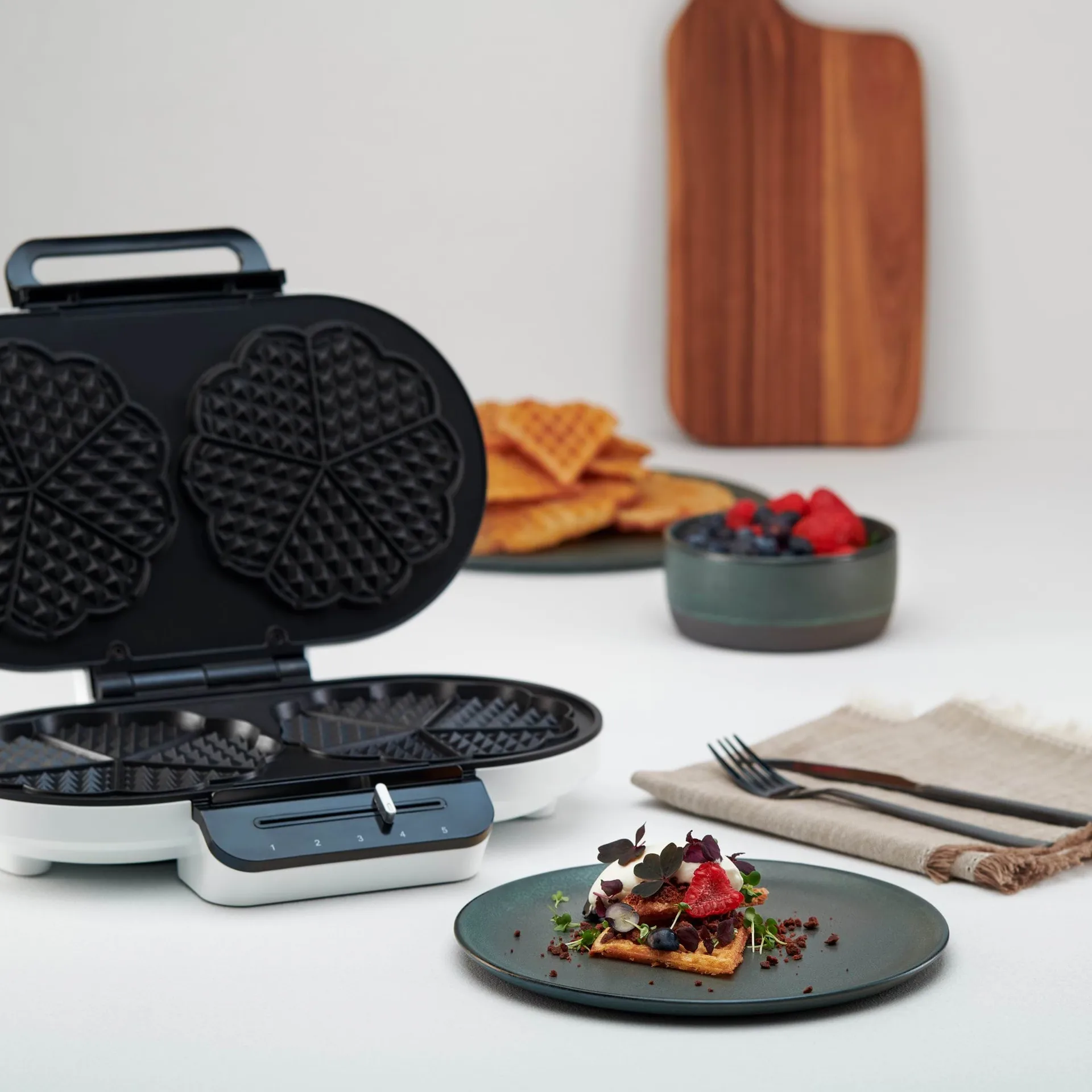Wilfa WDWA-516WP Tradition Double Waffeleisen, Weiß Wilfa