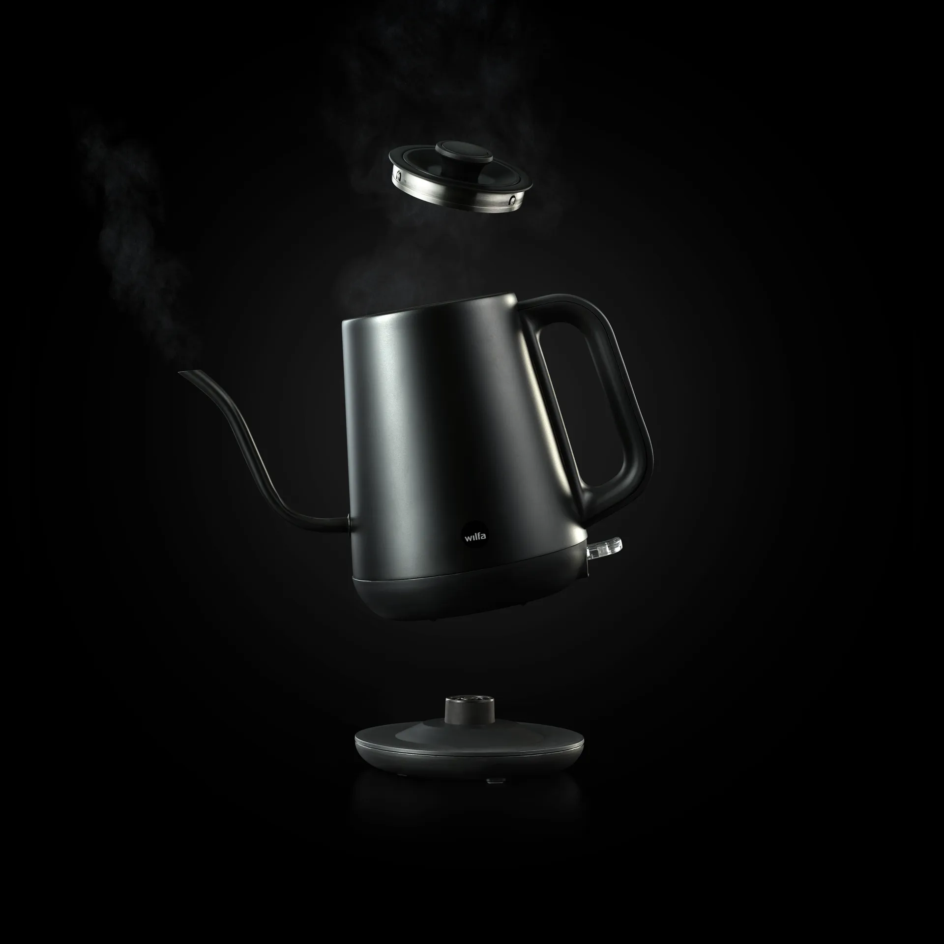 WSPOK-1000B Pour over Wasserkocher, Mattschwarz Wilfa