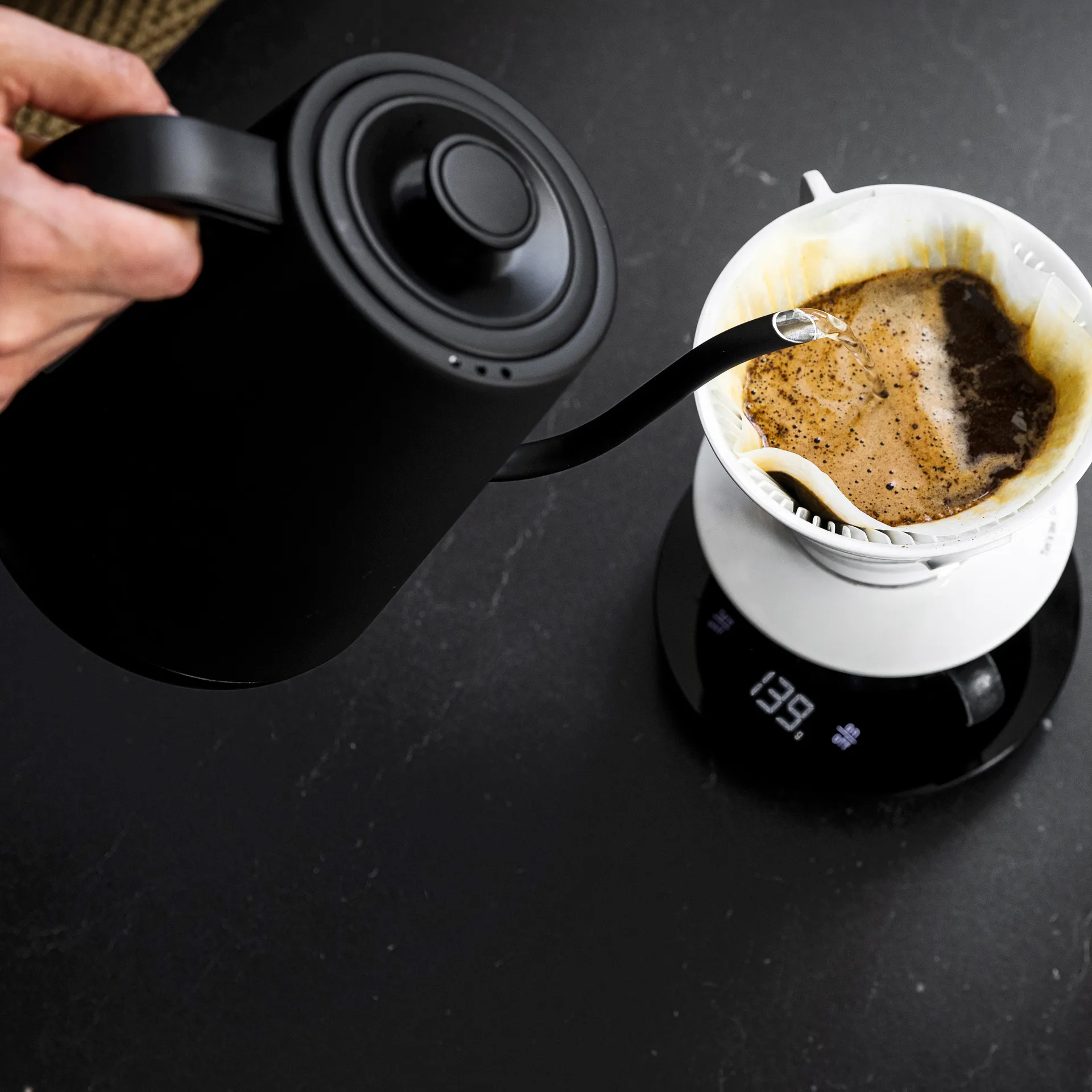 WSPOK-1000B Pour over Wasserkocher, Mattschwarz Wilfa