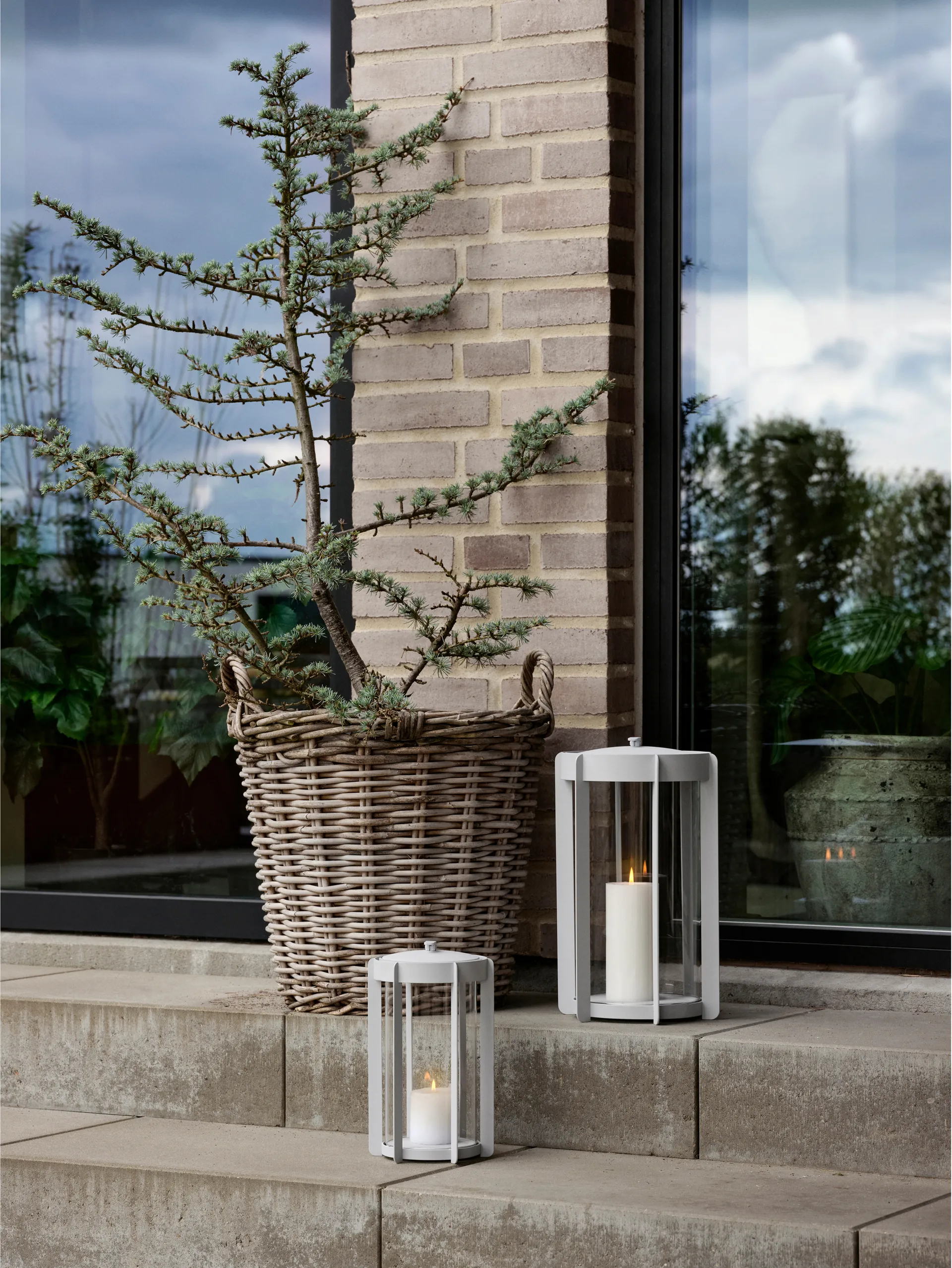 Firefly Lanterna Windlicht 25 cm, Soft Grey Zone Denmark