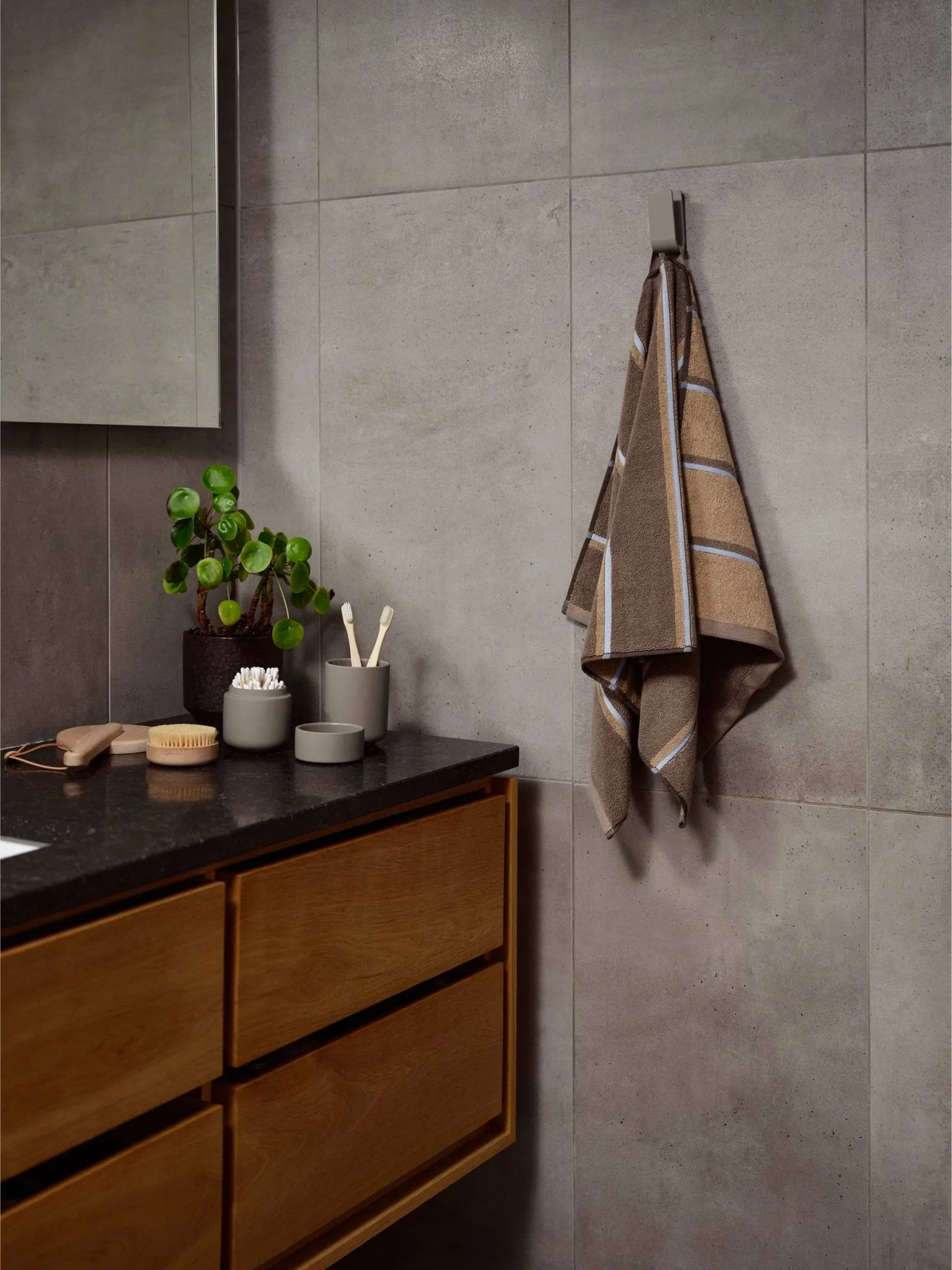 Sauna Handtuch, Taupe-camel-sky blue, 50x100 cm Zone Denmark