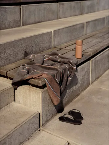 Sauna Handtuch - Taupe-camel-sky blue, 70x140 cm - Zone Denmark