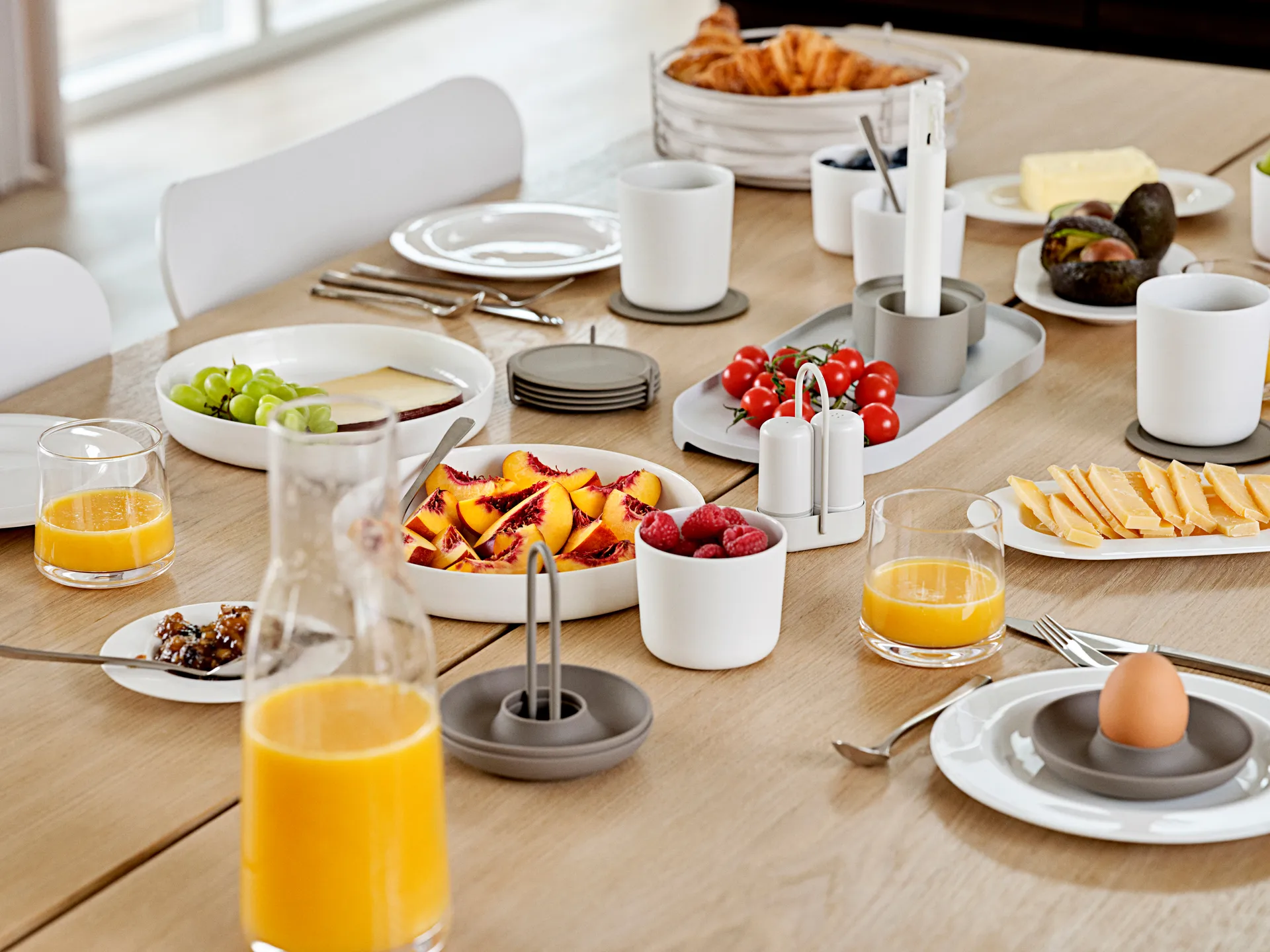 Singles Glasuntersetzer mit Halter, Taupe Zone Denmark